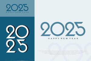 contento nuevo año 2025 diseño, 2025 logo texto diseño. nuevo año celebracion concepto . vector ilustración