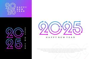 2025 contento nuevo año logo diseño . vistoso y de moda nuevo año 2025 diseño modelo. vector