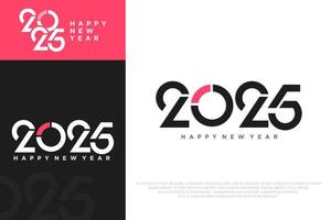 Happy new year 2025 design. With colorful truncated number . vector illustration