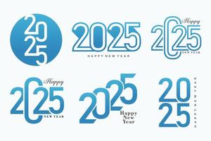 grande conjunto de 2025 contento nuevo año logo texto diseño. 2025 número diseño modelo. vector ilustración