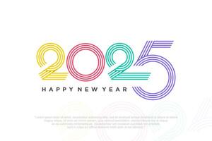 contento nuevo año 2025 diseño, 2025 logo texto diseño. nuevo año celebracion concepto . vector ilustración