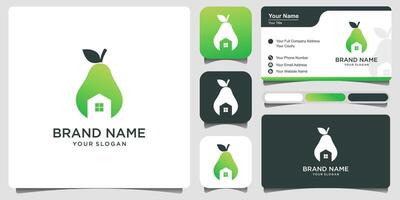 Pear House Logo Icon Design Template . Vector Illustration