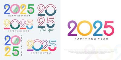 Big Set of 2024 Happy New Year logo text design. 2025 number design template. Vector illustration