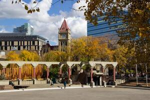 Calgary ciudad salón en otoño foto