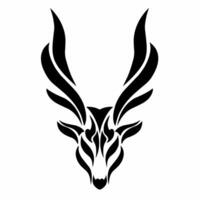 Illustration vector graphics of tribal art abstract design of a deer's head with antlers on a white background