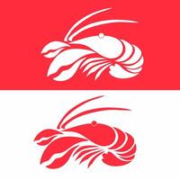 Illustration vector graphics of red and white lobster shrimp logo design template