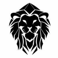 Illustration vector graphics of Simple lion head abstract design in black and white background