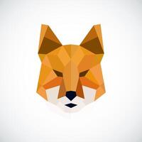 Abstract polygonal head of fox. vector