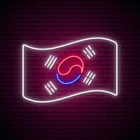 South Korea flag neon sign. vector