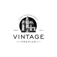 Vintage retro house hipster logo designs vector