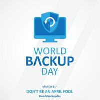 Letter World Backup Day element template design vector