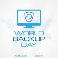 Letter World Backup Day element template design background vector