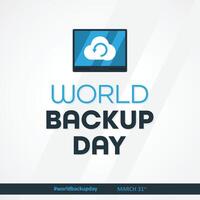 Letter World Backup Day element template design March 31st vector