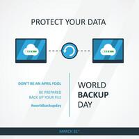 Letter World Backup Day element template design March 31st vector