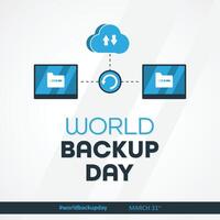 Letter World Backup Day element template design March 31st vector