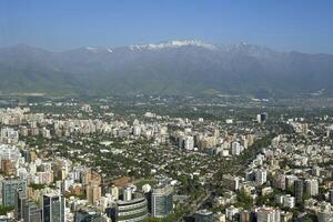 Santiago, Chile, October 22, 2023, city view showing the architecture of the buildings and houses photo