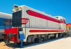 Haifa, Israel - 10 May, 2023. Diesel-electric locomotive 101, The Israel Railway Museum. photo