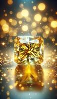 ai generado lujoso dorado diamante foto