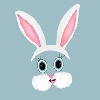 Easter bunny face on gray background vector