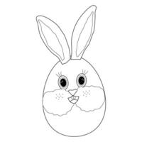 Childrens coloring books. Easter egg anthropomorphic hare vector