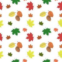 Lots of maple and other fall leaves. Multicolored mottled leaves autumn leaves. Vector pattern