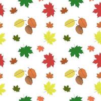 Lots of maple and other fall leaves. Multicolored mottled leaves autumn leaves. Vector pattern