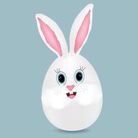 Easter egg bunny on gray background vector