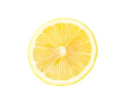 Top view of yellow lemon half isolated on white background with clipping path photo