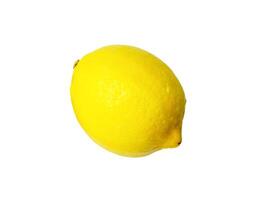 Top view of fresh yellow lemon fruit with some drops isolated on white background wiht clipping path photo