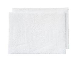 Top view of folded tissue paper or toilet paper isolated on white background with clipping path photo