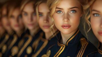 AI generated Captivating Stewardess Portraits. photo