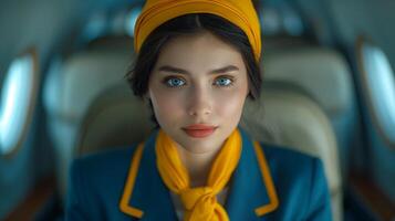 AI generated Captivating Stewardess Portraits. photo