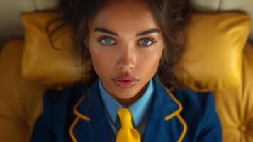 AI generated Captivating Stewardess Portraits. photo