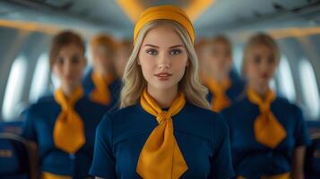 AI generated Captivating Stewardess Portraits. photo