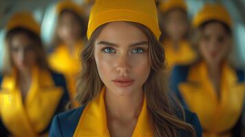 AI generated Captivating Stewardess Portraits. photo