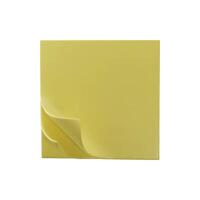 3d square tear-off yellow paper sheets for notes icon. Sticky blank perfect templates of a price tags. Empty mock up for memos. Vector white sheet of paper isolated on white background.