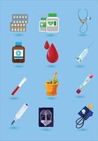 Medical icons, medicine and hospital tools. each element is grouped separately. In EPS files vector