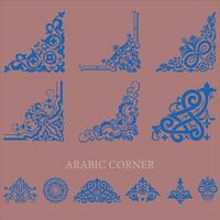 Set arabic vector corner. Vector illustration of Islamic border and pattern design elements