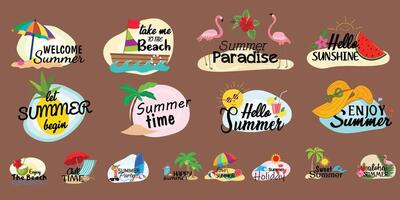 Big set of Summer labels. vector