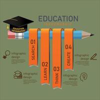 Education infographic element data design template. Pencil education concept. vector