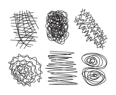 doodle sketchy scribbles isolated on white background .vector illustration