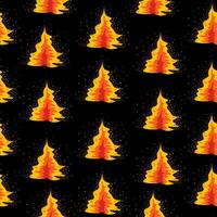 Seamless pattern with abstract fire on black background vector