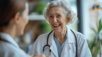 AI generated Eldery Doctor and patient in conversation photo