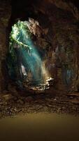 Subterranean Cave Filled With Rocks and Water video