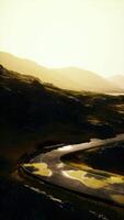 Elevated View of Winding Road in Scottish Mountains video