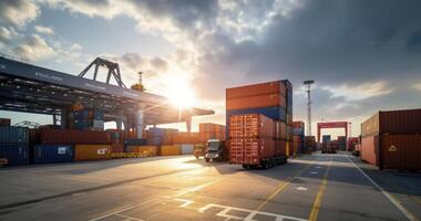 AI generated Enhancing Import and Export Efficiency through Strategic Container Cargo Loading photo