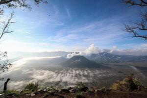 Photo of a beautiful mountain in the mist