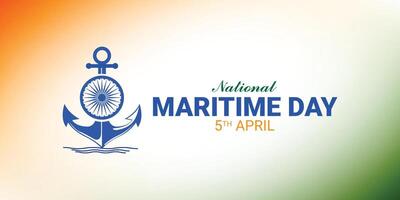 National Maritime Day Design Template, The Indian Navy's maritime design, emphasizes the importance of shipping safety, maritime security, and Marine environment special aspect of the work of IMO vector