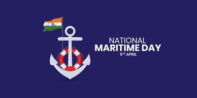 National Maritime Day Design Template, The Indian Navy's maritime design, emphasizes the importance of shipping safety, maritime security, and Marine environment special aspect of the work of IMO vector