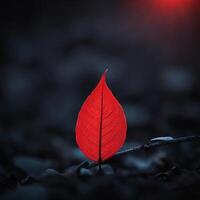 AI generated Ai create Red leaf background photo